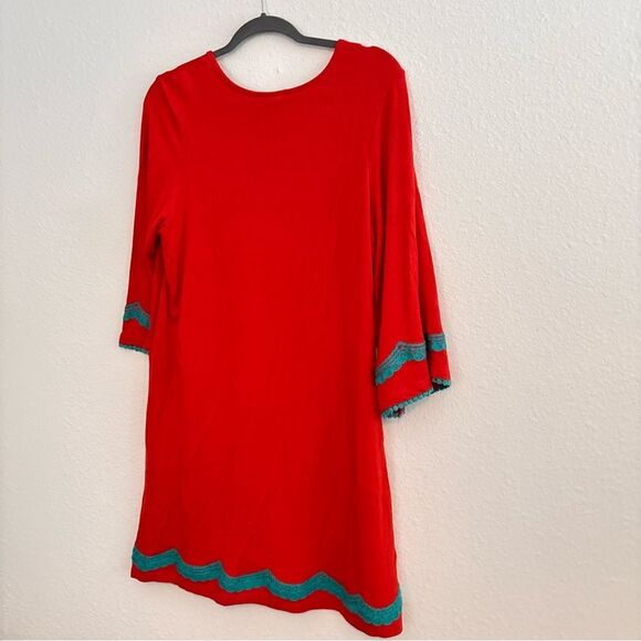 Uncle Frank embroidered tunic red and teal shirt dress large - Picture 5 of 5